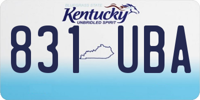 KY license plate 831UBA