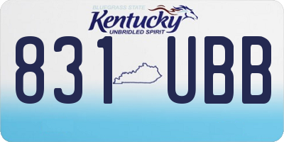 KY license plate 831UBB