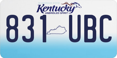 KY license plate 831UBC