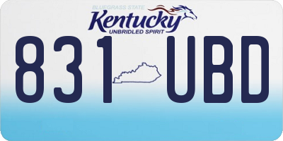 KY license plate 831UBD