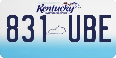 KY license plate 831UBE