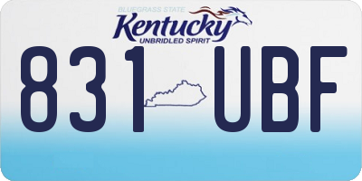KY license plate 831UBF