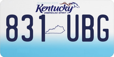 KY license plate 831UBG