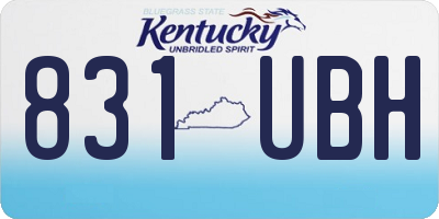 KY license plate 831UBH