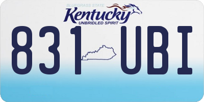 KY license plate 831UBI