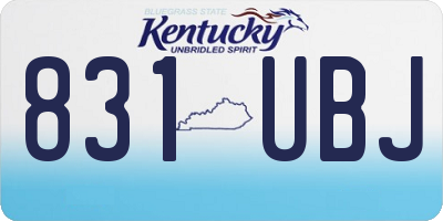 KY license plate 831UBJ
