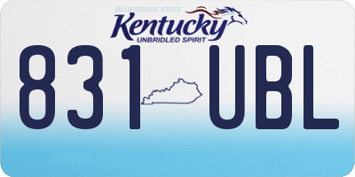 KY license plate 831UBL