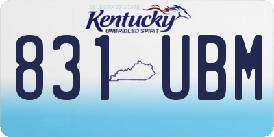KY license plate 831UBM