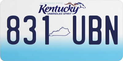 KY license plate 831UBN