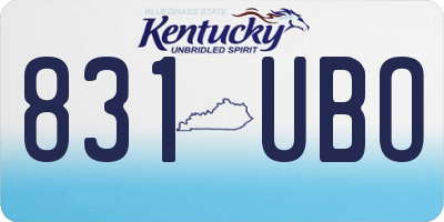 KY license plate 831UBO