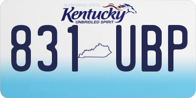 KY license plate 831UBP