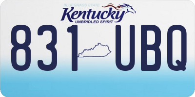 KY license plate 831UBQ