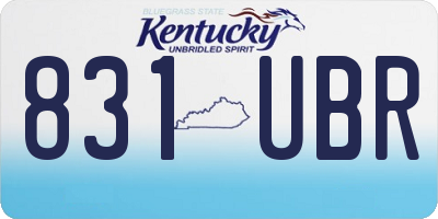 KY license plate 831UBR