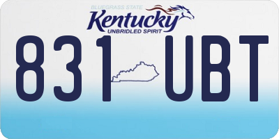 KY license plate 831UBT