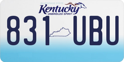 KY license plate 831UBU