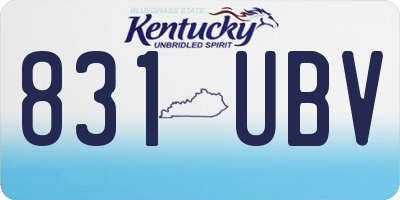 KY license plate 831UBV