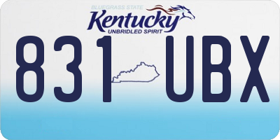 KY license plate 831UBX