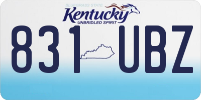 KY license plate 831UBZ