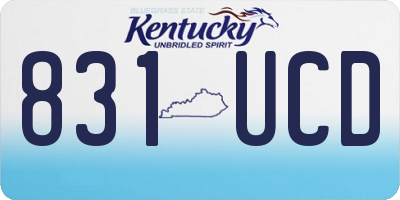 KY license plate 831UCD