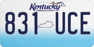 KY license plate 831UCE