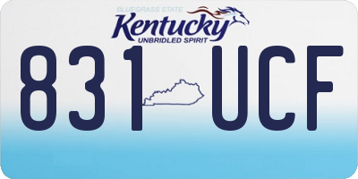 KY license plate 831UCF