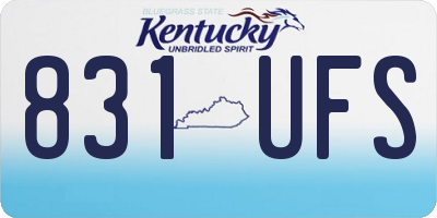 KY license plate 831UFS