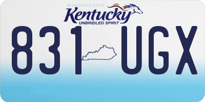 KY license plate 831UGX
