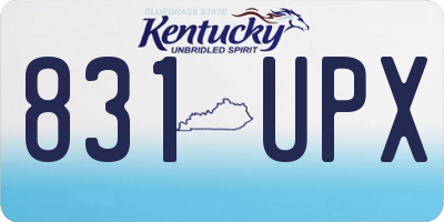 KY license plate 831UPX