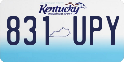 KY license plate 831UPY