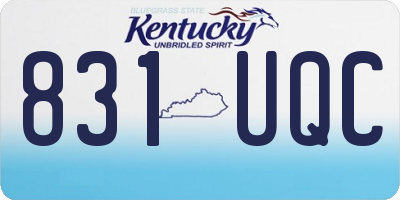 KY license plate 831UQC