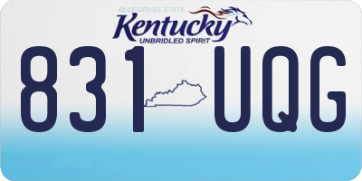 KY license plate 831UQG