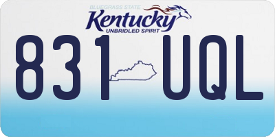 KY license plate 831UQL