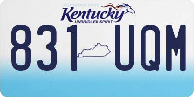 KY license plate 831UQM