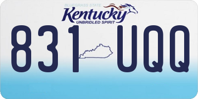 KY license plate 831UQQ