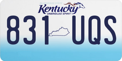 KY license plate 831UQS
