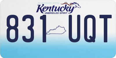 KY license plate 831UQT