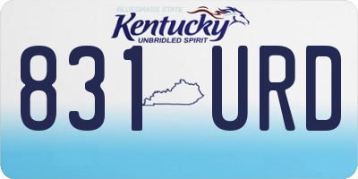 KY license plate 831URD