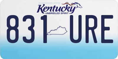KY license plate 831URE
