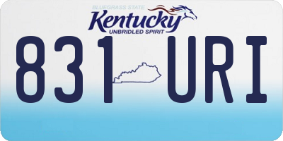 KY license plate 831URI
