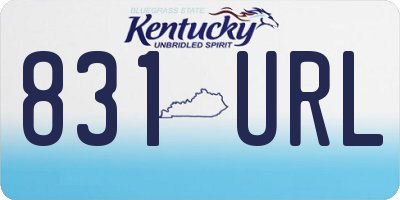 KY license plate 831URL