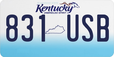 KY license plate 831USB