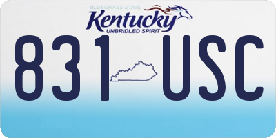 KY license plate 831USC