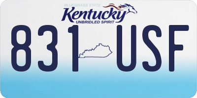 KY license plate 831USF