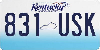 KY license plate 831USK