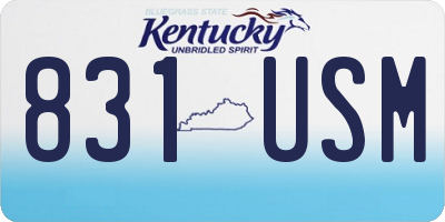 KY license plate 831USM