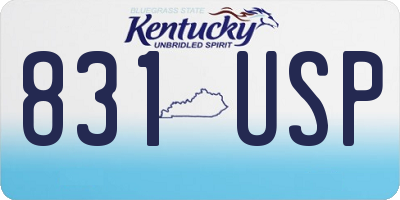 KY license plate 831USP