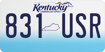 KY license plate 831USR