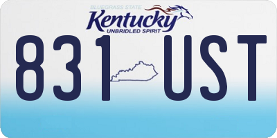 KY license plate 831UST
