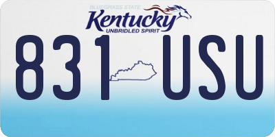 KY license plate 831USU
