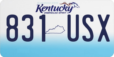 KY license plate 831USX